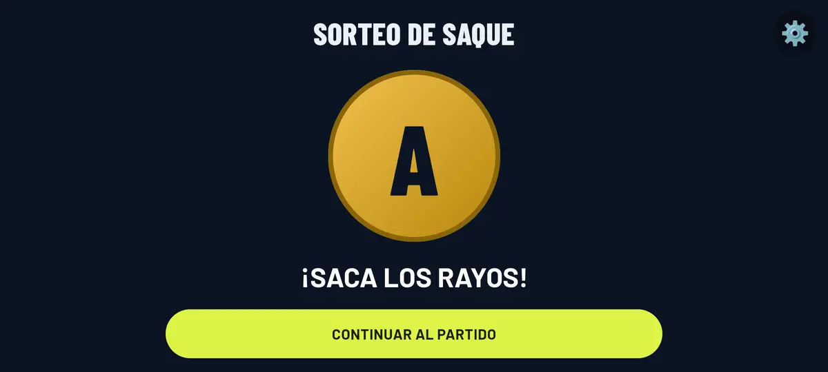 Sorteo del saque con moneda