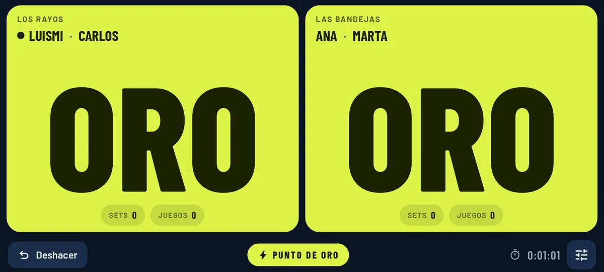 Punto de oro en pantalla