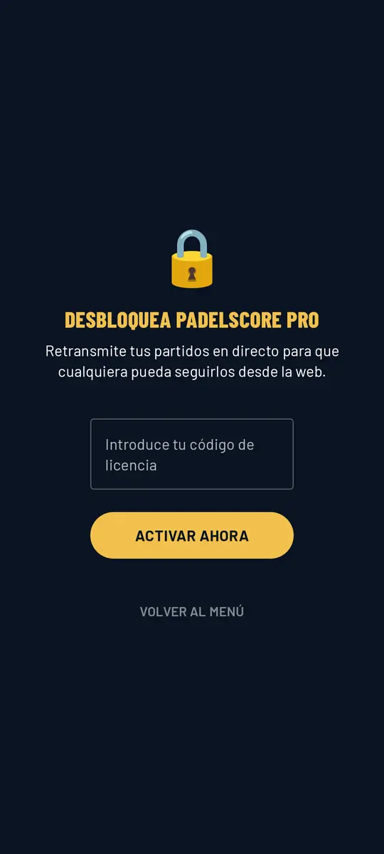Activación de la licencia PRO